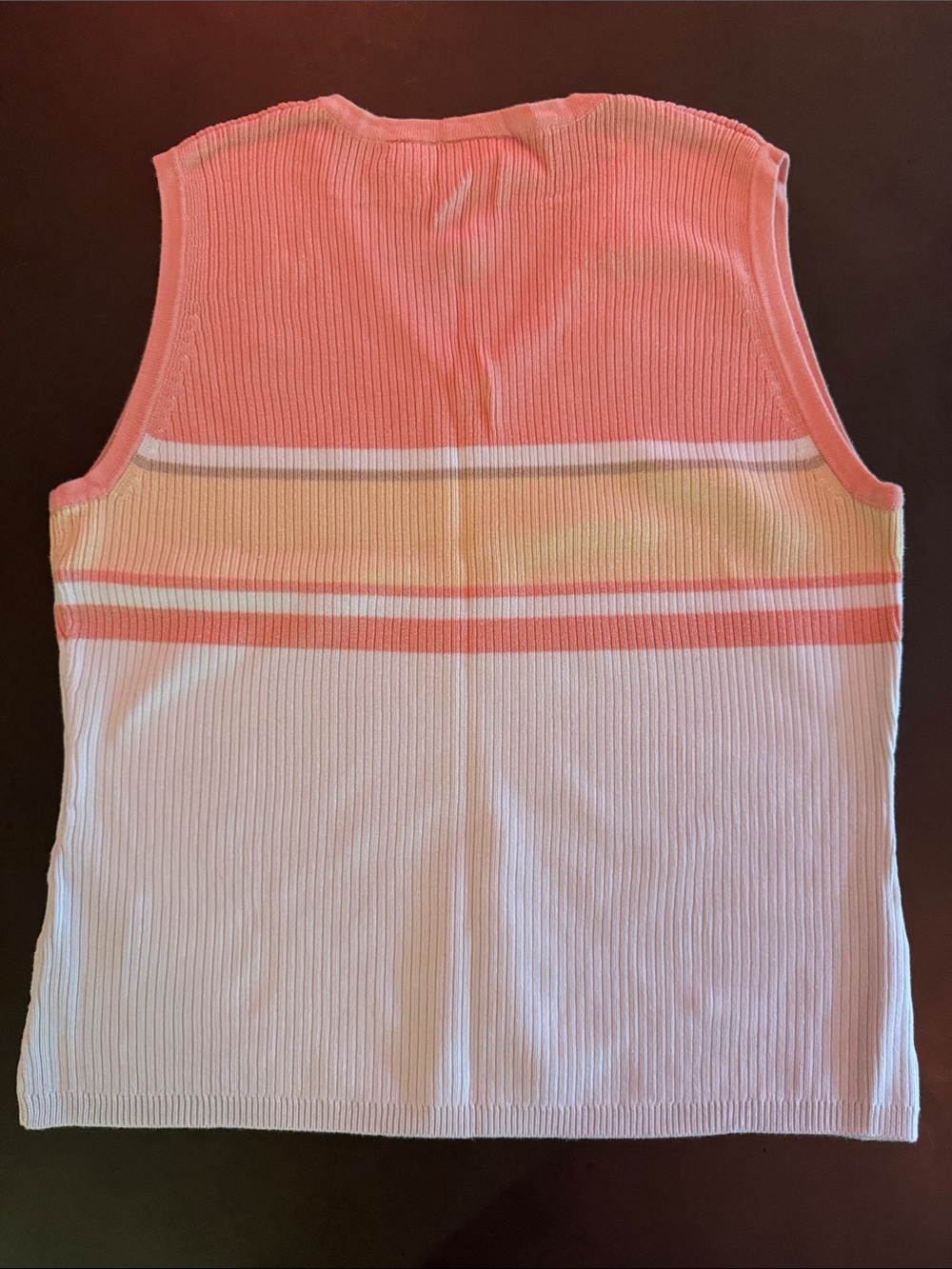 EP Pro Coral Pink Ribbed V-Neck Sleeveless Top - Picture 5 of 5